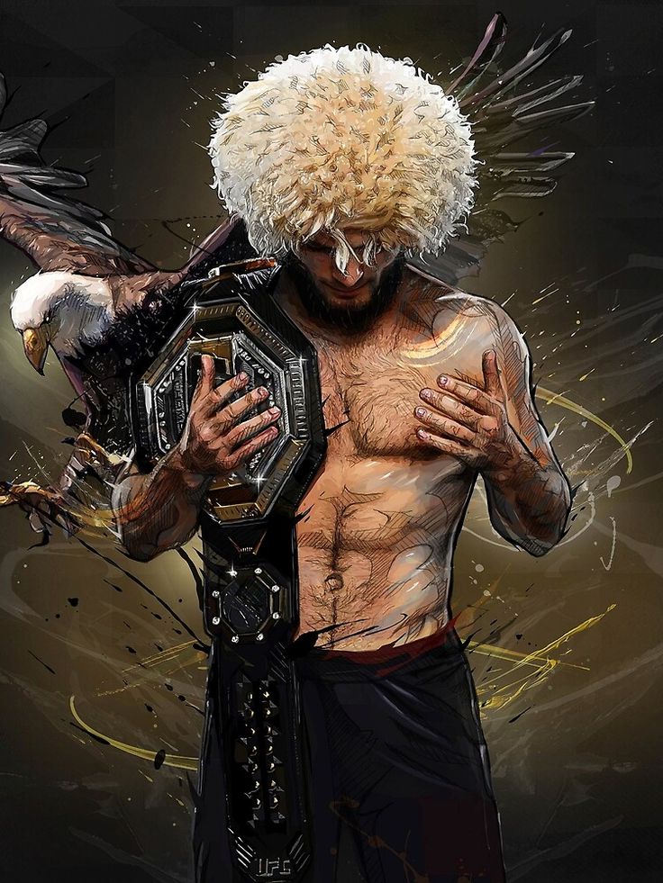 Khabib "The Eagle" Nurmagomedov Fighting Poster
