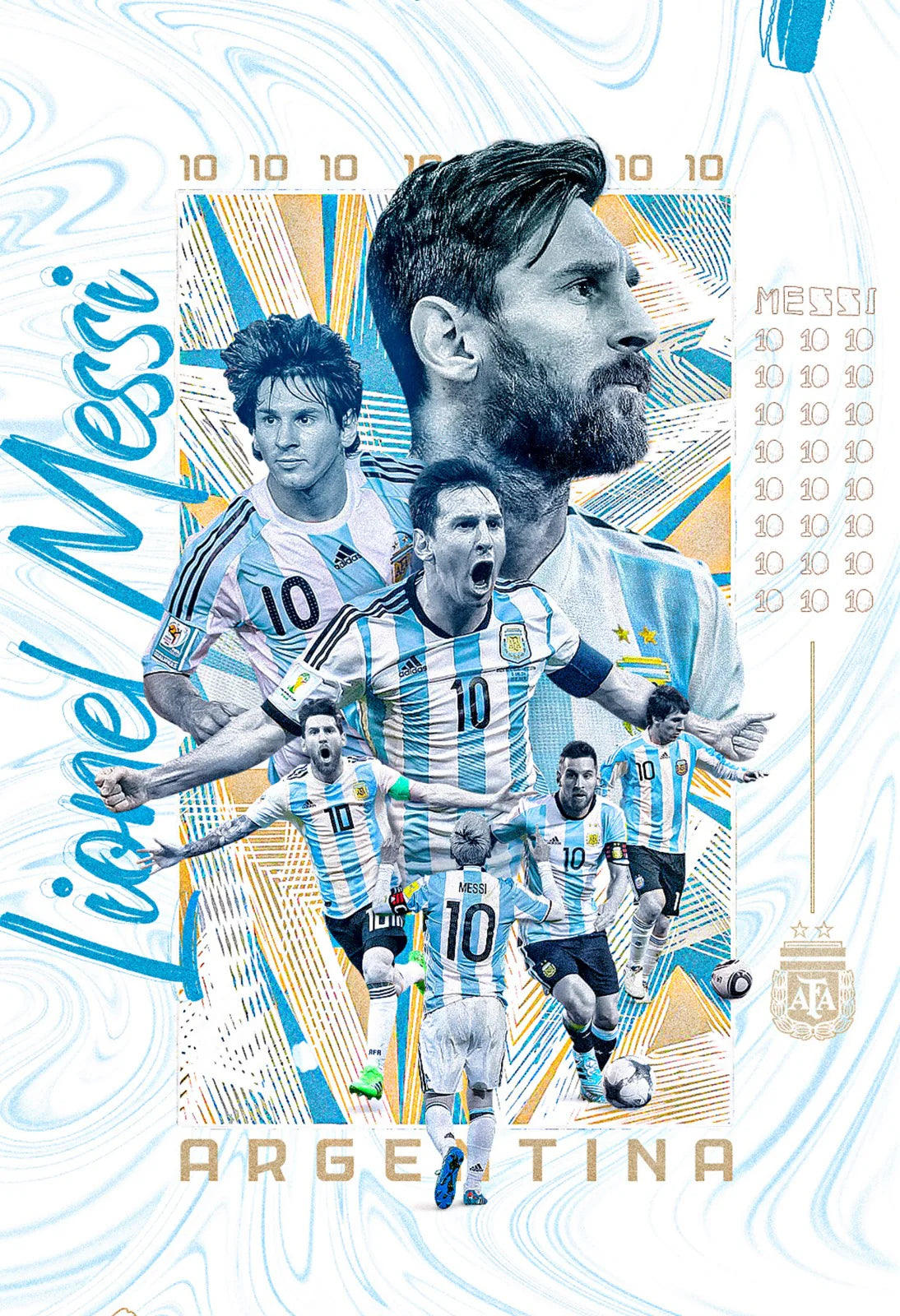 Lionel Messi Tribute Soccer Poster