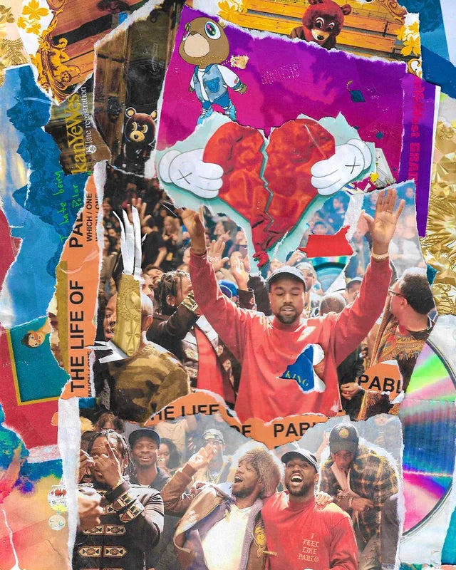Kanye West Collage Music Poster